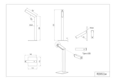 Trio Design tafellampSkip oplaadbaar zwart - R55951132