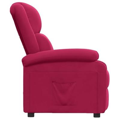 Fauteuil verstelbaar fluweel wijnrood