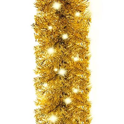 Kerstslinger met LED-lampjes 20 m goudkleurig - thumbnail