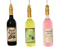 Decoris kersthanger glas fles wijn - assortiment - thumbnail