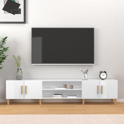 Tv-meubel 180x31,5x40 cm bewerkt hout hoogglans wit Tv-meubel 180x31,5x40 cm bewerkt hout hoogglans wit