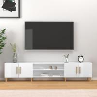 Tv-meubel 180x31,5x40 cm bewerkt hout hoogglans wit - thumbnail