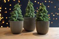 Capi 'made with' groove bol bloempot 29x27 cm zwart goud - thumbnail