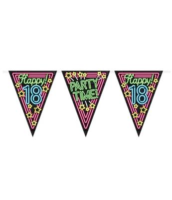 Party Vlaggenlijn Neon 18 Jaar - 10 Meter