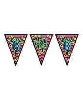Party Vlaggenlijn Neon 18 Jaar - 10 Meter - thumbnail