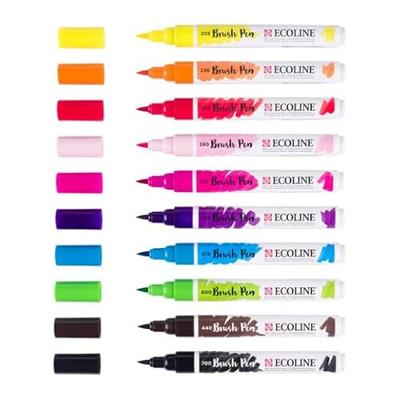 Talens Ecoline Brush pen, etui van 10 stuks, helder Talens Ecoline Brush pen, etui van 10 stuks, helder