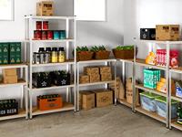 Monzana Opbergrek metaal tot 700kg draagkracht-monteren zonder schroeven (set van 2 stuks) - thumbnail