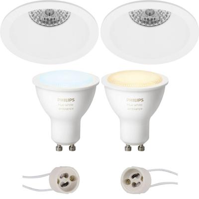 Pragmi Pollon Pro - Inbouw Rond - Mat Wit - Verdiept - Ø82mm - Philips Hue - Led Spot Set Gu10 - White Ambiance - Pragmi Pollon Pro - Inbouw Rond - Mat Wit - Verdiept - Ø82mm - Philips Hue - Led Spot Set Gu10 - White Ambiance -