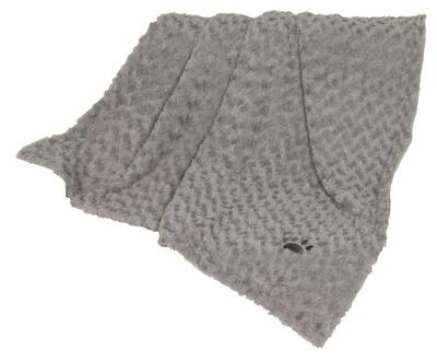 Nobby Super zachte fleece plaid met pootafdruk, 100 x 150 cm, lichtgrijs