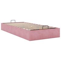 Bedframe zonder matras 90x200 cm fluweel roze - thumbnail