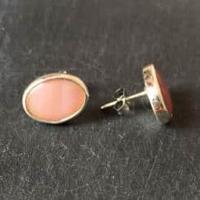 Zilveren Oorstekers Roze Parel - 925 Sterling - thumbnail