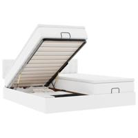 Ottoman bed met matrassen 180x200cm kunstleer wit - thumbnail