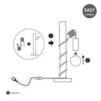Landelijke tafellamp Maritime - 21/21/55cm - bedlampje - Hout - geschikt voor E27 LED lichtbron - met snoerschakelaar - geschikt voor woonkamer, slaapkamer en thuiskantoor - thumbnail