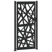 Poort met lichtontwerp 105x205 cm staal zwart - thumbnail