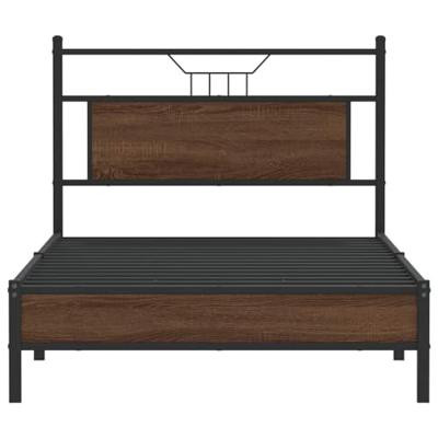 Bedframe zonder matras bewerkt hout bruin eikenkleur 100x200 cm Bedframe zonder matras bewerkt hout bruin eikenkleur 100x200 cm