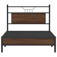 Bedframe zonder matras bewerkt hout bruin eikenkleur 100x200 cm - thumbnail