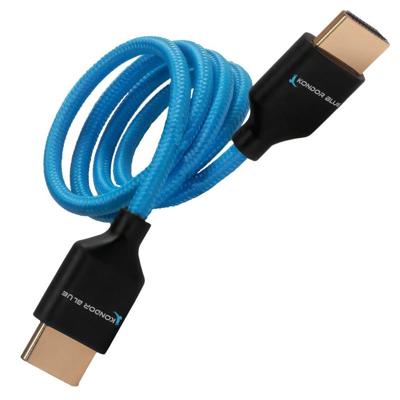 Kondor Blue 4K HDMI 2.0 Gevlochten blauwe kabel / 2 Feet