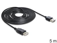 Delock 83373 USB-kabel USB 2.0 USB-A stekker, USB-A bus 5.00 m Zwart Stekker past op beide manieren, Vergulde steekcontacten, UL gecertificeerd - thumbnail
