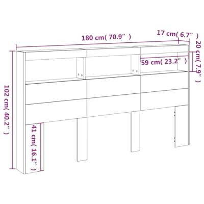 Hoofdbordkast met LED-verlichting 180x17x102 cm sonoma eiken Hoofdbordkast met LED-verlichting 180x17x102 cm sonoma eiken
