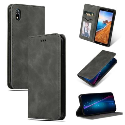 Retro huid voelen Business magnetische horizontale Flip lederen draagtas voor Xiaomi Redmi 7A (donkergrijs) Retro huid voelen Business magnetische horizontale Flip lederen draagtas voor Xiaomi Redmi 7A (donkergrijs)