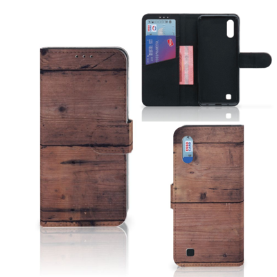 Samsung Galaxy M10 Book Style Case Old Wood