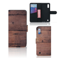 Samsung Galaxy M10 Book Style Case Old Wood - thumbnail