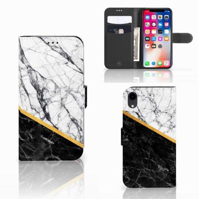 Apple iPhone Xr | Bookcase | Marmer Wit Zwart - Origineel Cadeau Man