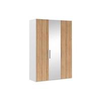 Goossens Kledingkast Easy Storage Ddk, Kledingkast 153 cm breed, 220 cm hoog, 2x draaideur en 1x spiegel draaideur midden - thumbnail