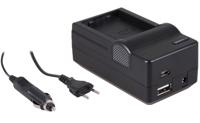 4-in-1 acculader voor Nikon EN-EL23 accu - compact en licht - laden via stopcontact, auto, USB en Powerbank - thumbnail