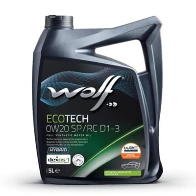 Wolf motorolie &apos;ecotech sp/rc d1-3 motoroil 0w20 5l ecotech sp/rc d1-3