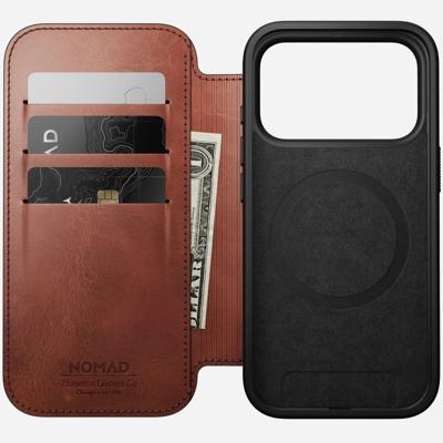 Nomad Horween lederen folio iPhone 17 Pro - Olde Dublin