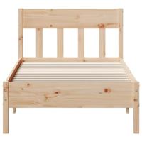 Bedframe met hoofdbord massief grenenhout 90x190 cm - thumbnail