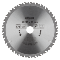 Wolfcraft Handcirkelzaagblad | HM | 30 Zähne | Ø235 x 30mm | 1 stuk - 6650000 - thumbnail