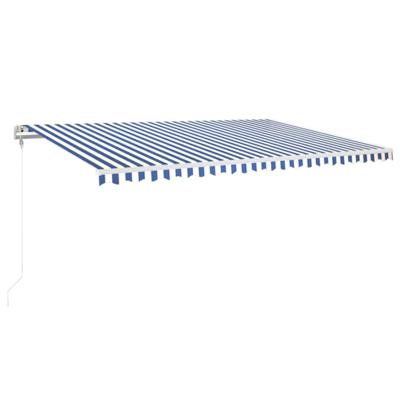 Luifel automatisch uittrekbaar 500x350 cm blauw en wit