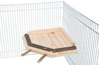 Trixie landingsplaats met zitstokken hout naturel - thumbnail