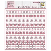 Nellie's Choice • sjabloon scandinavische bloemen sneeuw 15x15cm - thumbnail