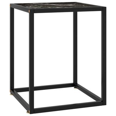 VidaXL Salontafel met zwart marmerglas 40x40x50 cm zwart