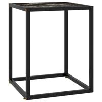 VidaXL Salontafel met zwart marmerglas 40x40x50 cm zwart - thumbnail