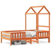 Bedframe met huisje massief grenenhout wasbruin 75x190 cm - thumbnail