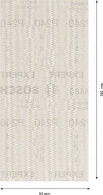 Bosch Accessories EXPERT M480 2608900749 Schuurnet voor vlakschuurmachine Ongeperforeerd Korrelgrootte (num) 240 (l x b) 186 mm x 93 mm 10 stuk(s)