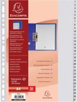 Exacompta tabbladen numeriek voor ft A4, uit PP, 31 tabs, grijs - thumbnail