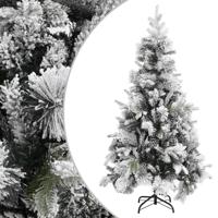 VidaXL Kerstboom met dennenappels en sneeuw 225 cm pvc en pe - thumbnail