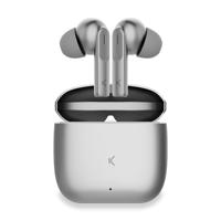 KSIX Meteor Draadloze bluetooth-hoofdtelefoon, HD-oproepen, ENC-ruisonderdrukking, laadhoes van metaal, True Wireless Stereo, 32 uur batterijduur, spraakassistenten, waterdicht, zilver - thumbnail