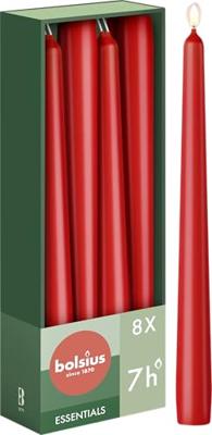 Bolsius gotische dinerkaars 8 stuks delicate red 24,5 cm