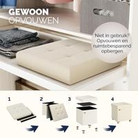 Opvouwbare poef met opslag donkergrijs - thumbnail