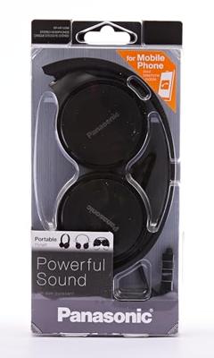 Panasonic RP-HF100ME On Ear koptelefoon Kabel Zwart Vouwbaar, Headset