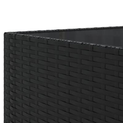 7-delige Loungeset met kussens poly rattan zwart