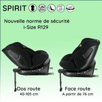 Isofix autostoeltje NANIA SPIRIT 40-150 cm R129 - 0 tot 10 jaar - Achterwaarts gericht 40-105 cm - Verstelbare hoofdsteun - Liggend - Draaibaar - Zwart - thumbnail