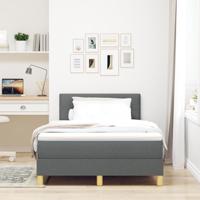 Boxspringbed met Matras Donkergrijs 120x190 cm Stof - thumbnail