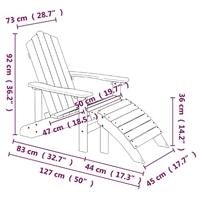 Tuinstoel Adirondack met voetenbank HDPE wit - thumbnail